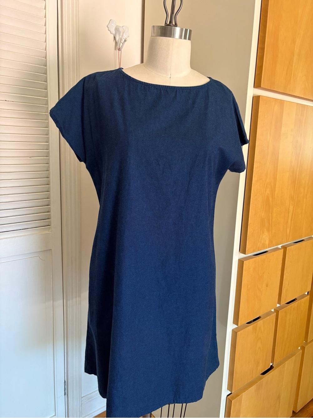 Classic Navy Denim Shift Dress by Me & Arrow